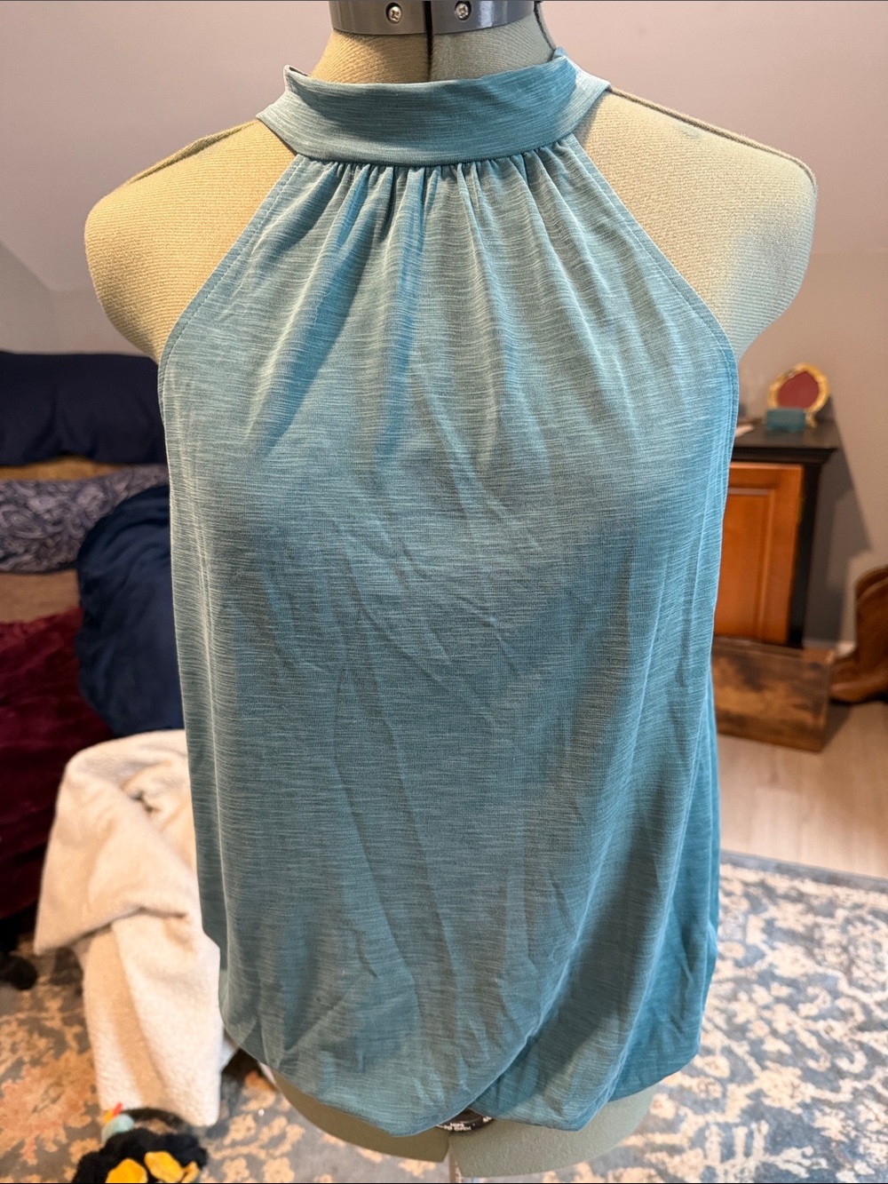 Green Envelope Teal/Green Halter Neck Sleeveless Top